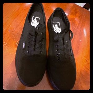 All black authentic vans